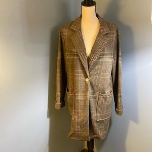 Jules & Leopold houndstooth long jacket size M. Like new condition